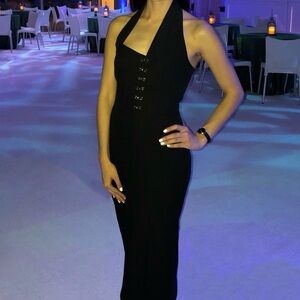 NWOT MISHA Collection Black Halter Cocktail Dress